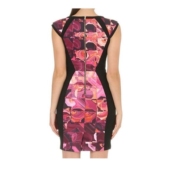 Ted Baker London Women’s Size 1 Jasmaii Geometric Printed Panel Dress Zip Up - Picture 3 of 15
